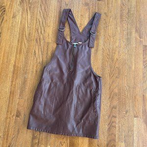 Vegan Leather Overall Dress